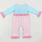 Baby Infant Girls Rompers Pink Stripes Santa Deer Rompers LR1476