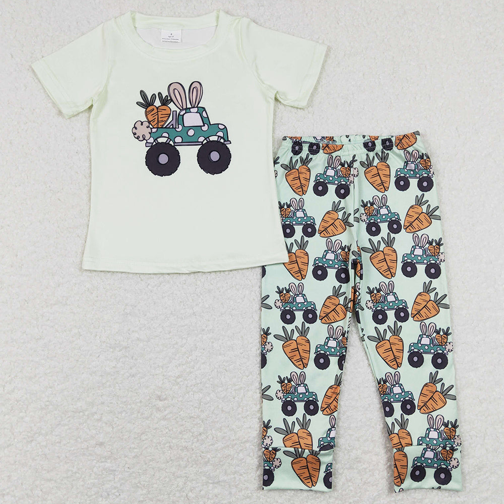 Baby Boys Clothes Easter Car Rabbit Shirts Top Pants Sets BSPO0256