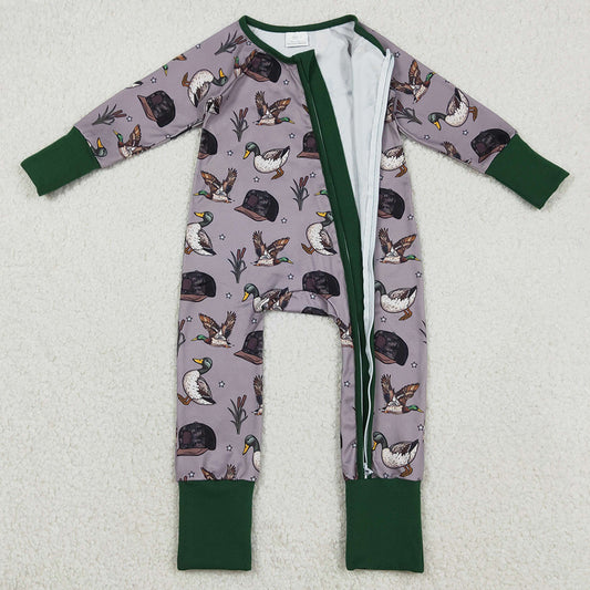 Baby Boys Rompers Camo Hats Ducks Hunting Two Way Zip Convertible Rompers LR2886 12.10
