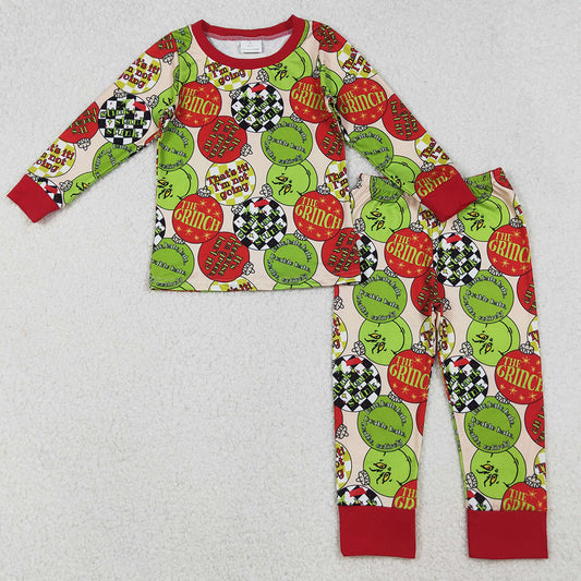 Baby Boys Pajamas Grin Lights Plaid Top Pants Christmas Pajamas Sets BLP1282 10.2