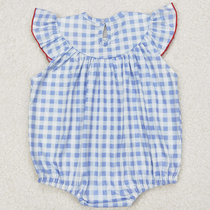 Smocked Baby Infant Boys Rompers 4th Of July Flags Sleeveless Rompers SR2572