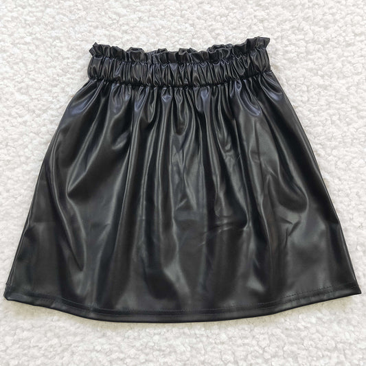 Baby Girls Black Leather Skirts GLK0013