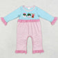 Baby Infant Girls Rompers Pink Stripes Santa Deer Rompers LR1476