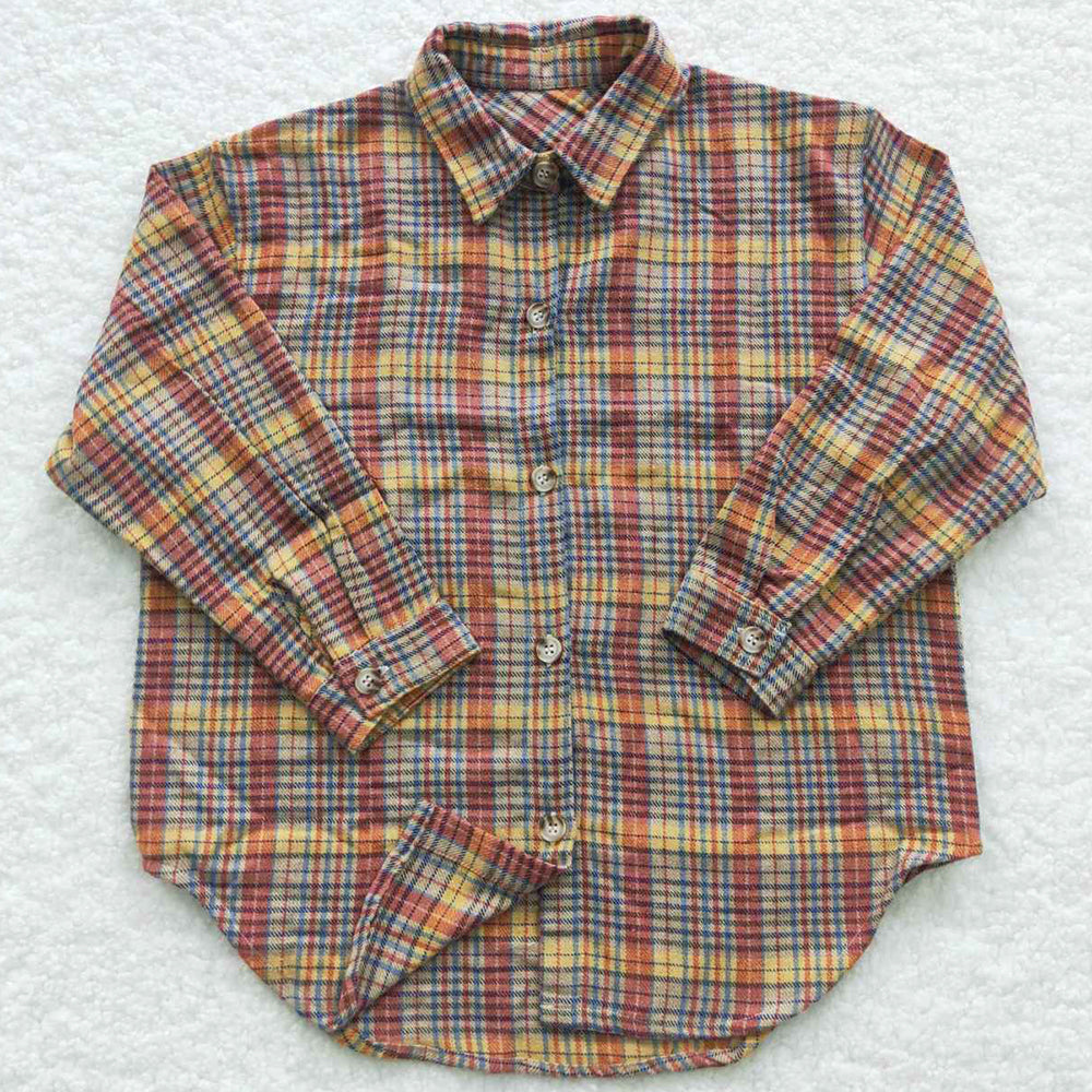 Baby Boys Clothes Plaid Long Sleeve Shirts Clothes Tops BT0241