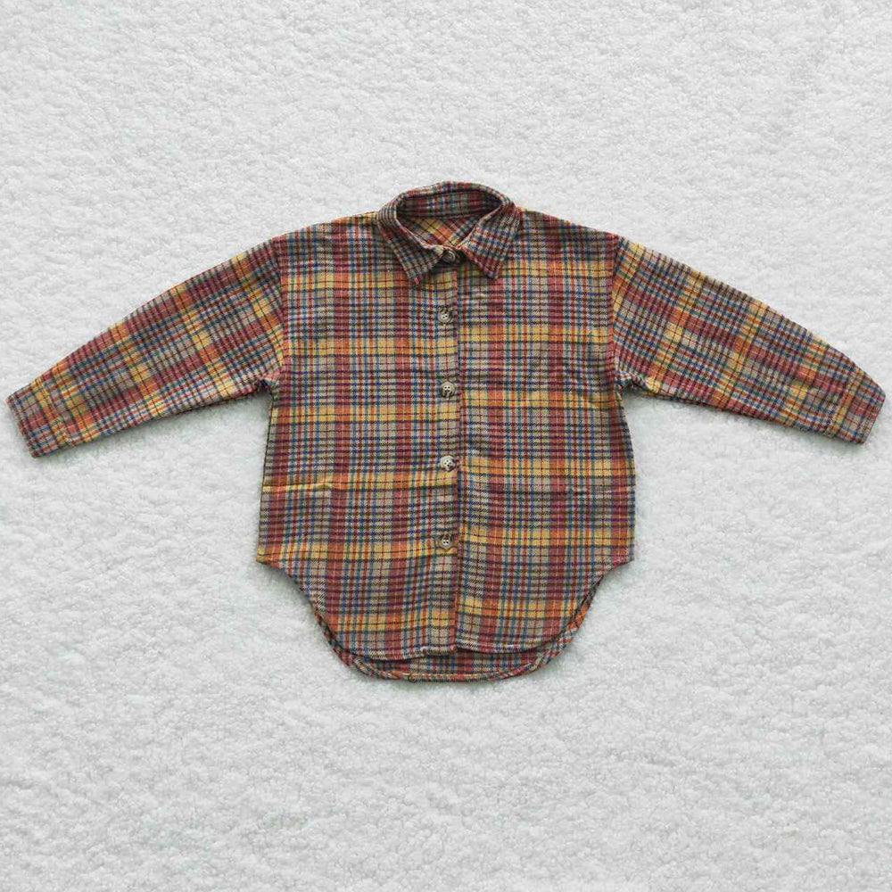 Baby Boys Clothes Plaid Long Sleeve Shirts Clothes Tops BT0241