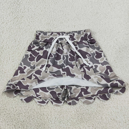 Baby Girls Skirts Southern Grey Camo Scallop Pockets Skirt Shorts Bottom GLK0297