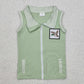 Baby Kids Clothes Green Duck Zip Pocket Vest Tops BT1071