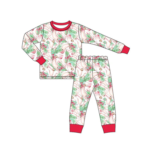 Preorder (moq 5)Baby Boys Long Sleeves Bows Holly Socks Top Pant Pajamas Set 6.21