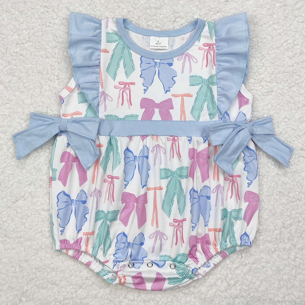 Baby Infant Girls Rompers Colorful Bows Spring Rompers SR2027