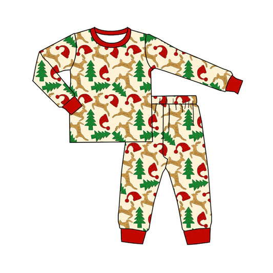 Preorder (moq 5)Baby Kids Long Sleeves Deer Trees Top Pant Pajamas Set 5.21