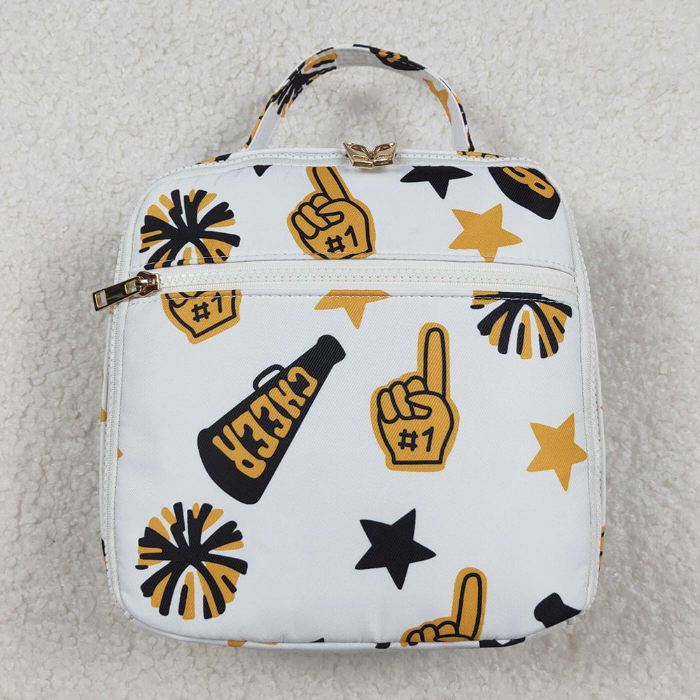 Baby Kids Bags Black Gold Cheer Zipper School Lunch Boxes BA0362 10.20