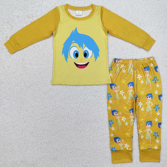 Baby Girls Pajamas Yellow Cartoon Top Pants Pajamas Clothes Sets GLP2240