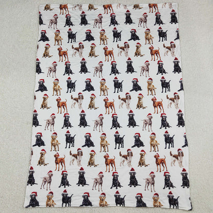 Baby Kids Blankets Christmas Hats Dogs Plaid Blankets BL0176 10.4