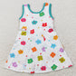 Baby Girls Dress Sleeveless Colorful Flowers Yoga Knee Length Dresses GSD2346 5.22