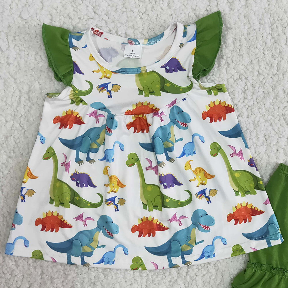 Wholesale Kids Clothes Girls Outfits Summer Baby Girl Clothes Dinosaur Girls Outfits B9-2