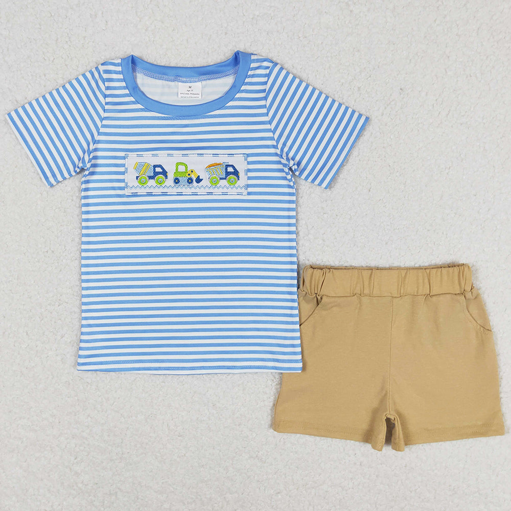 Baby Boys Clothes Constructions Shorts Sleeve Tee Summer Shorts Sets BSSO0572