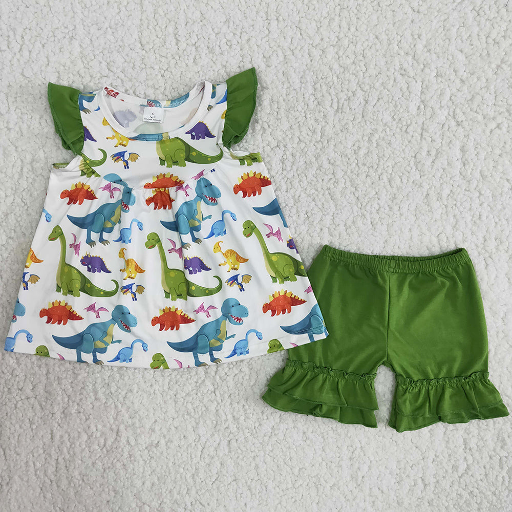 Wholesale Kids Clothes Girls Outfits Summer Baby Girl Clothes Dinosaur Girls Outfits B9-2