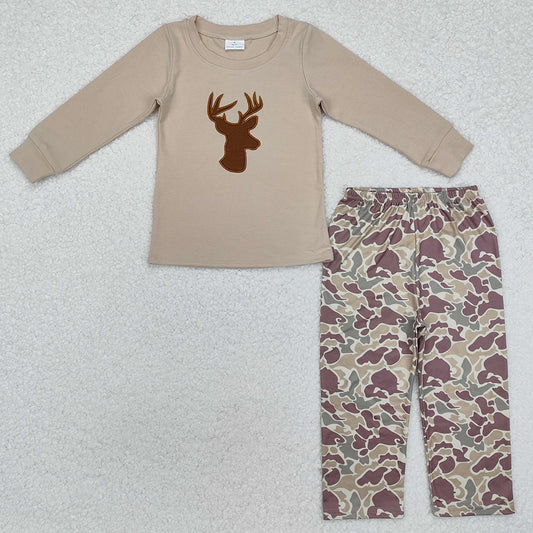 Baby Boys Clothes Deer Long Sleeve Top Camo Pants Hunting Clothes Sets BLP0530