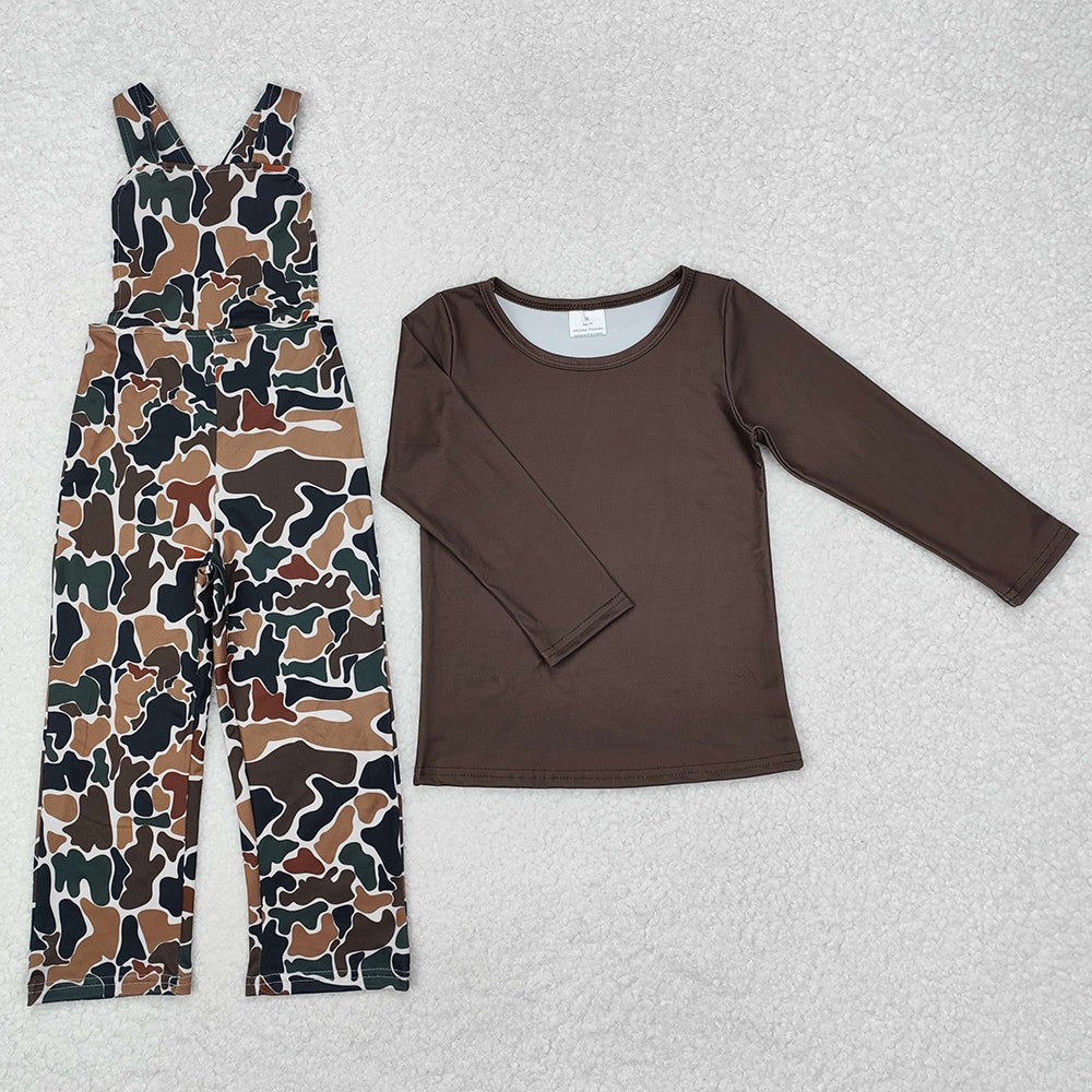 Baby Boys Clothes Camo Straps Jumpsuits Shirts 2pcs Clothes Sets BLP0966