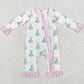 Baby Infant Girls Rompers Christmas Tree Pink Bows Bamboo Zip Rompers LR1518