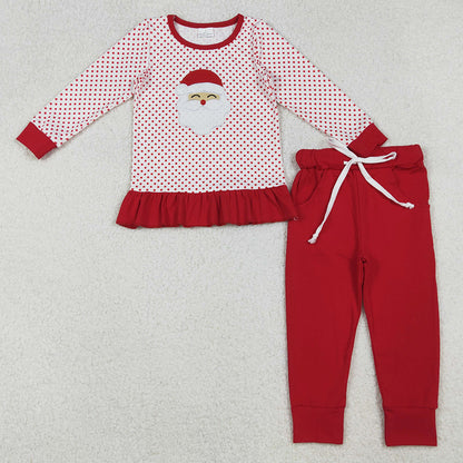 Baby Boys Embroidery Santa Red Stripe Top Pockets Jogger Pants Christmas Clothes Sets BLP1223 11.1