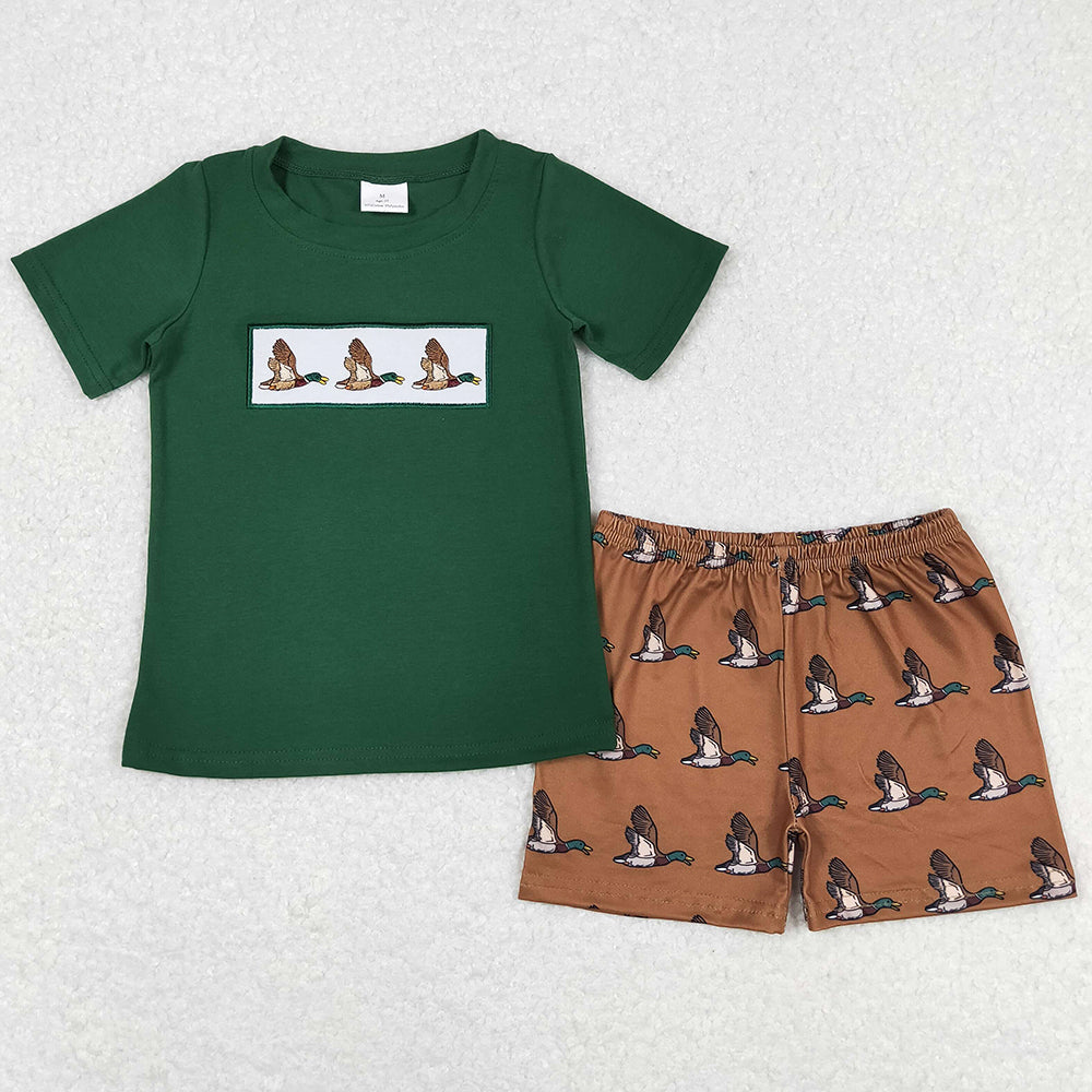 Baby Boys Clothes Ducks Green Shirt Shorts Sets BSSO0735