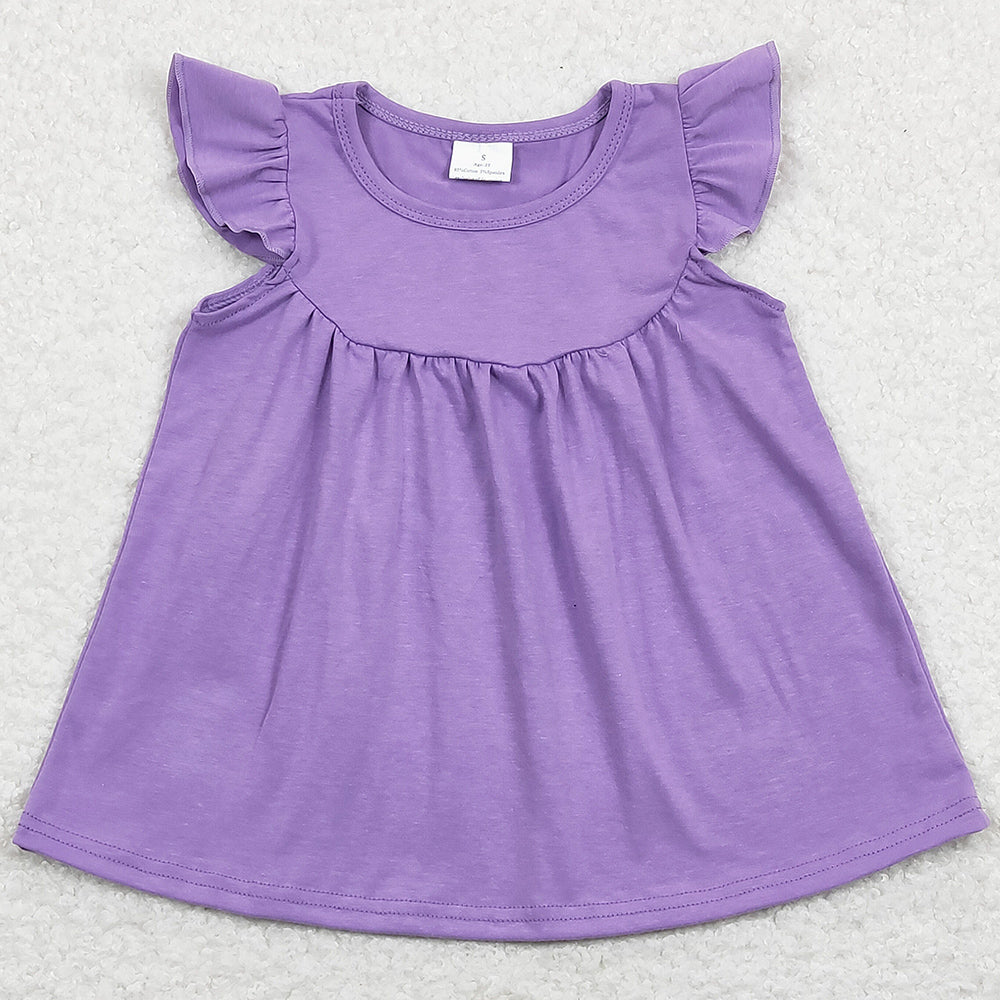 Purple Solid Color Baby Girls Tops GT0461