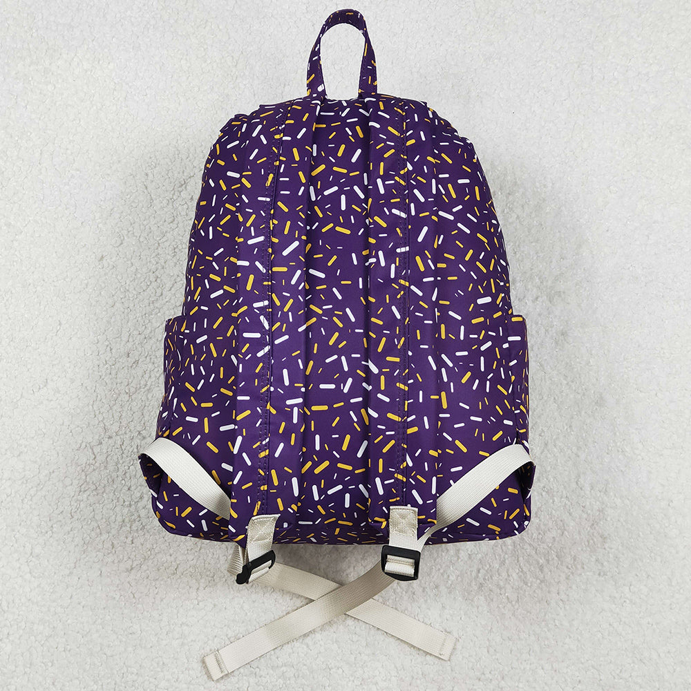 Baby Kids Backpacks Purple Sprinkles Team Zipper School Back Bags BA0327 11.6