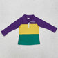 Baby Boys T-shirts Mardi Gras Purple Zip Tee Shirts Tops BT1130