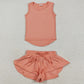 Sibling Baby Girls Yoga Clothes Sleeveless Colorful Yoga Vests Top Ruffle Shorts Sets 5.28