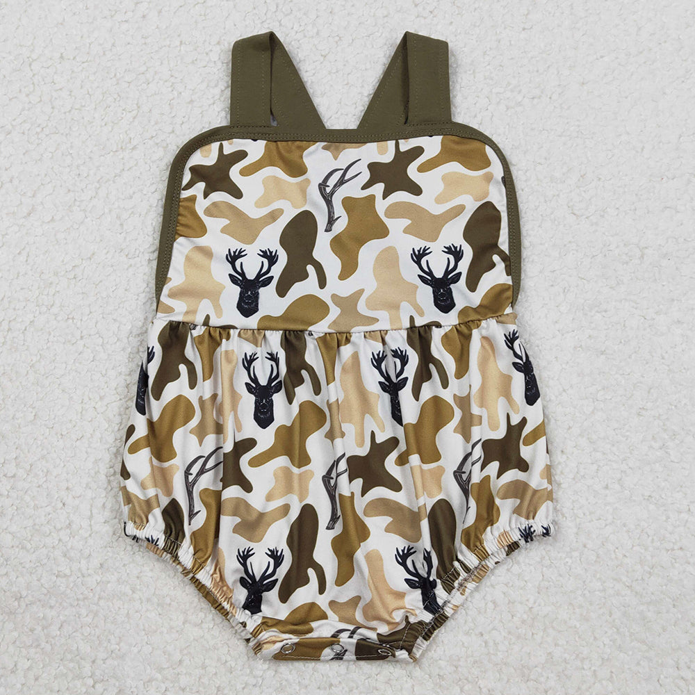 Sibling Baby Rompers Boys Strap Southern Camo Hunting Rompers