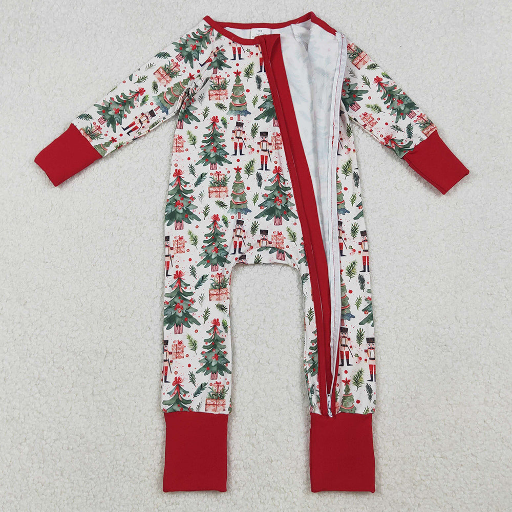 Baby Boys Rompers Christmas Trees Soldiers Zipper Footie Rompers LR2507 10.4
