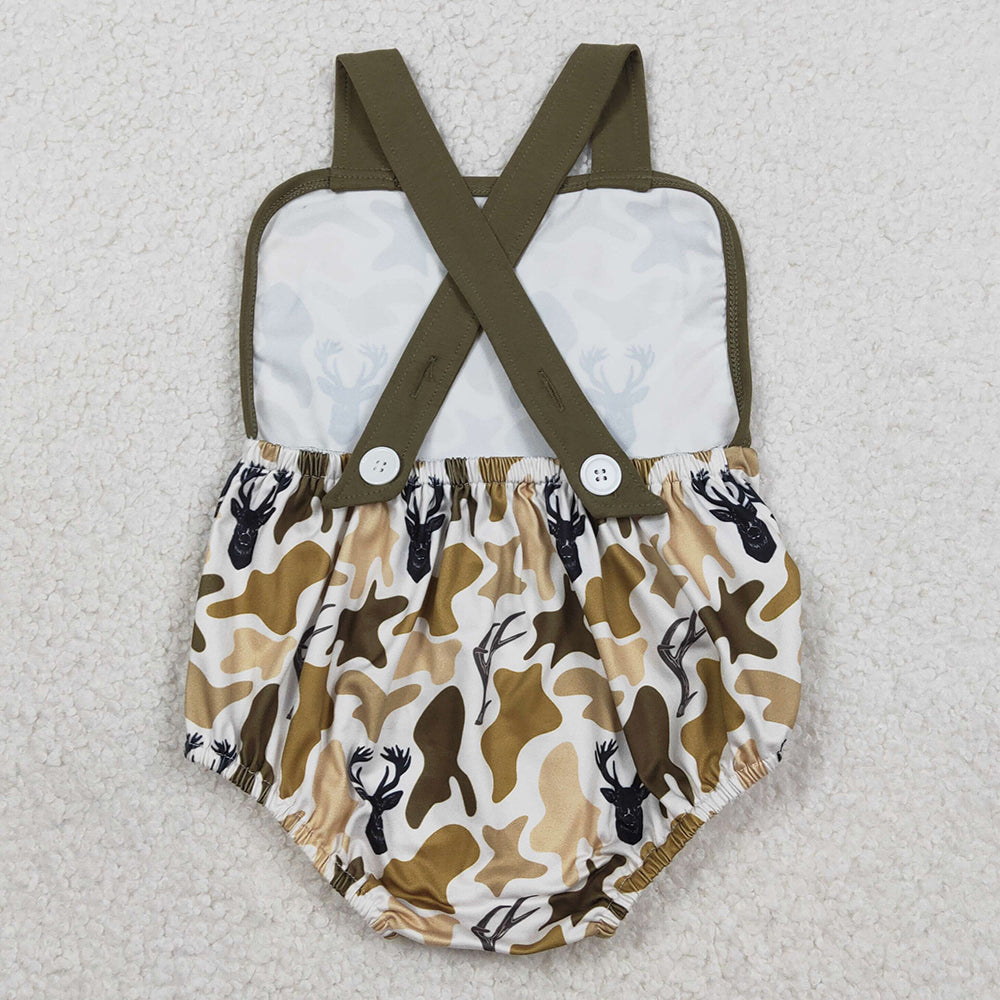 Sibling Baby Rompers Boys Strap Southern Camo Hunting Rompers