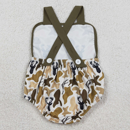 Sibling Baby Rompers Boys Strap Southern Camo Hunting Rompers