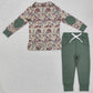 Baby Boys Clothes Fall Green Camo Pullovers Tops Shirt Pants Clothes Sets BLP0491