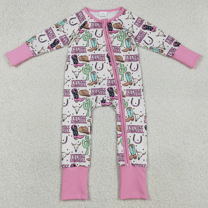 Baby Girls Rompers Cactus Cowgirls Western Zip Rompers LR2945 12.31