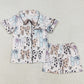 Sibling Baby Girls Pajamas Colorful Bows Buttons Shirt Shorts Pajamas Clothes Sets 5.28