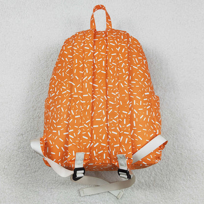 Baby Kids Backpacks Orange Drip Sprinkles Team Zipper School Back Bags BA0339 11.22