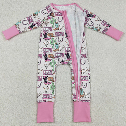 Baby Girls Rompers Cactus Cowgirls Western Zip Rompers LR2945 12.31