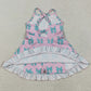 Baby Girls Dress Pink Strap Green Bows Yoga Ruffle Knee Length Dresses GSD2293 5.23