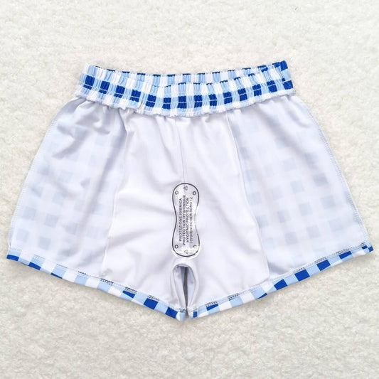 Baby Boys Trunks Summer Blue Checkered Trunks Swimsuits Swimwear S0232