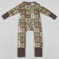 Baby Boys Clothes Camo Ducks Checked Hunting Zip Convertible Rompers LR2949 12.31