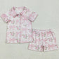 Sibling Baby Girls Pajamas Colorful Bows Buttons Shirt Shorts Pajamas Clothes Sets 5.28