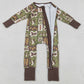 Baby Boys Clothes Camo Ducks Checked Hunting Zip Convertible Rompers LR2949 12.31