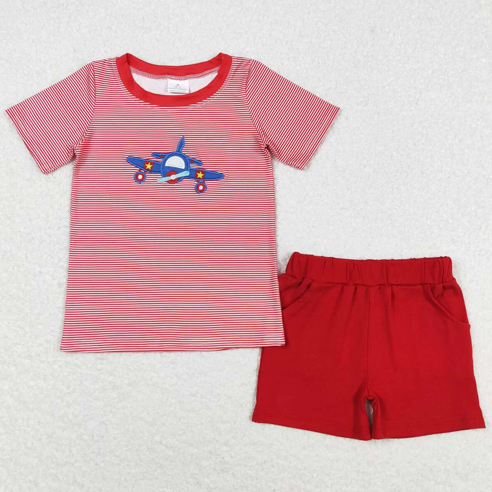 Summer Baby Boys Clothes Plane Sibling Brother Rompers Outfits SR1043 BSSO0995