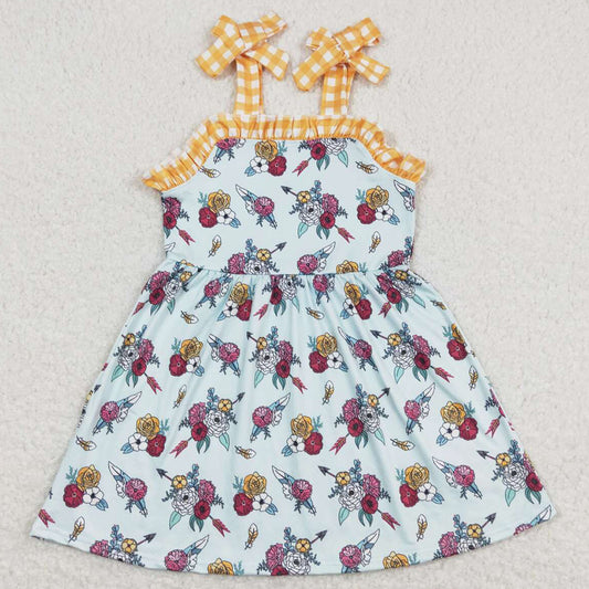 Baby Girls Dress Flowers Straps Knee Length Dresses GSD0824