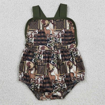 Baby Boys Rompers Strap Southern Deer Hats Camo Hunting Rompers SR3927