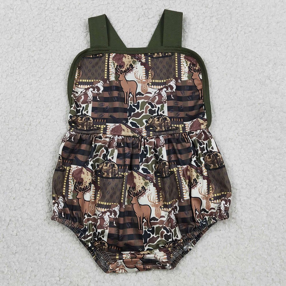 Sibling Baby Rompers Boys Strap Southern Camo Hunting Rompers