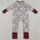 Baby Boys Rompers Turkey Checked Thanksgiving Zipper Footie Rompers LR2691 10.4