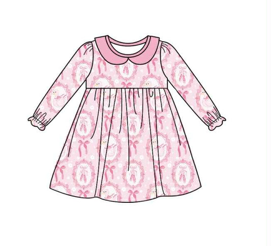 Preorder(moq 5) Hot Sale Baby Girls Dress Long Sleeve Knee Length Dresses 8.16